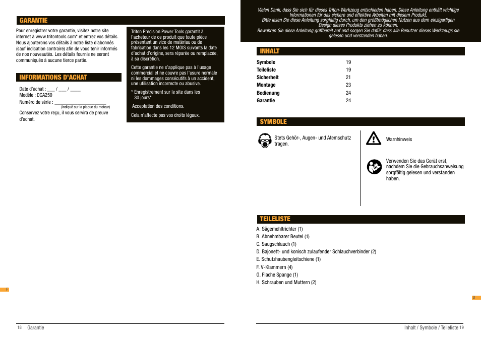 Triton DCA 250 User Manual | Page 10 / 19