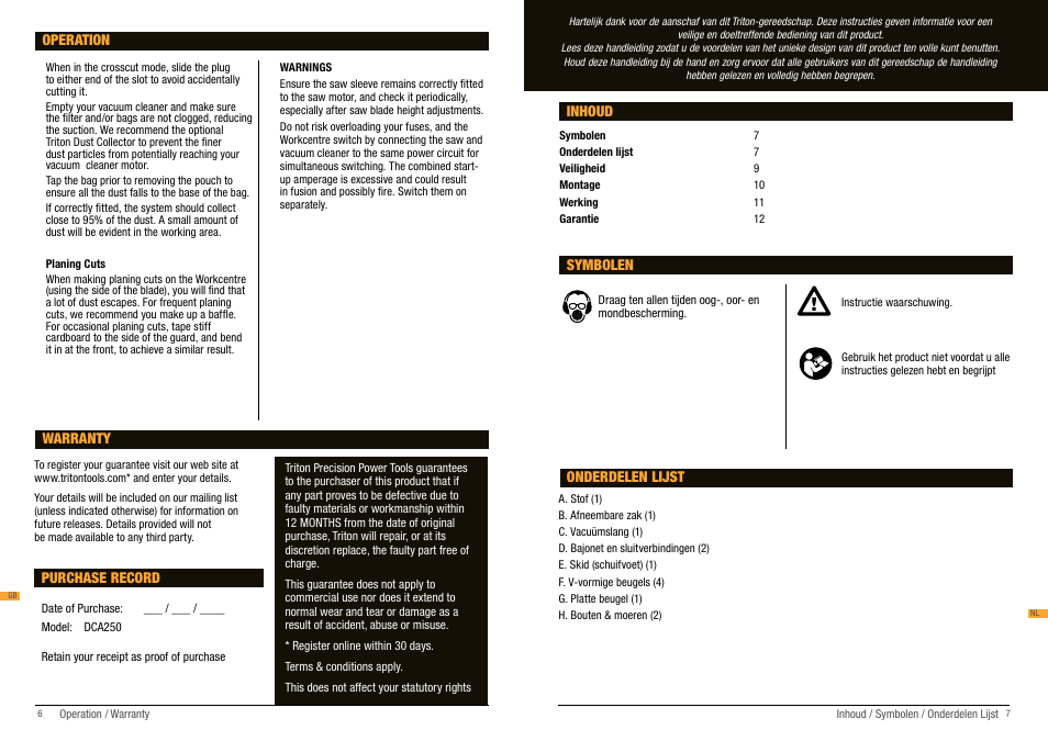 Triton DCA 250 User Manual | Page 4 / 19