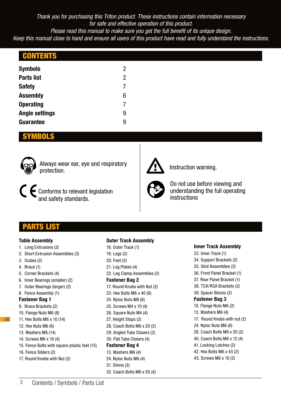 Triton ETA 100 User Manual | Page 2 / 14