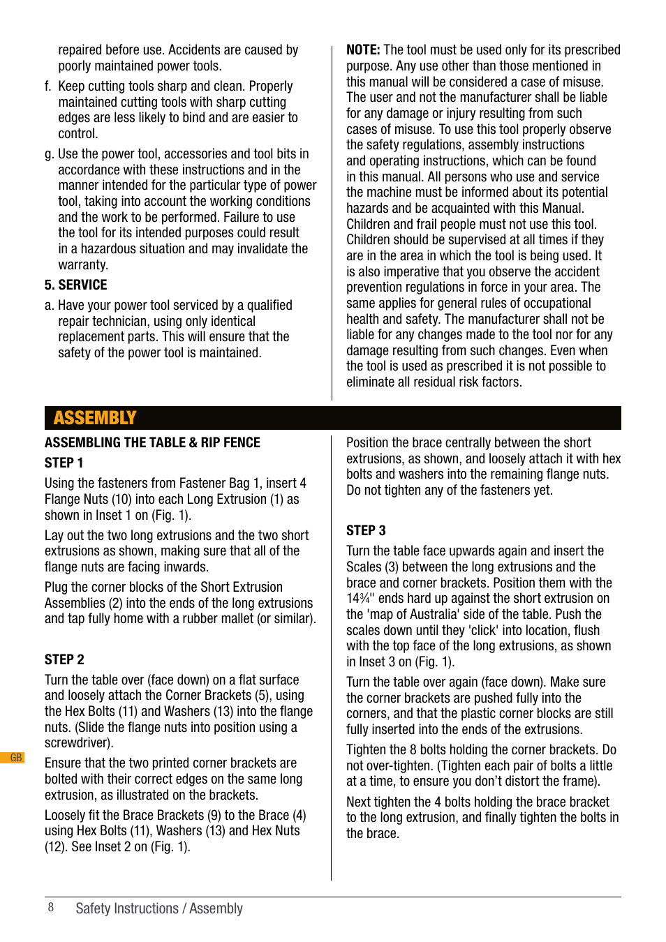 Assembly | Triton ETA 100 User Manual | Page 8 / 14