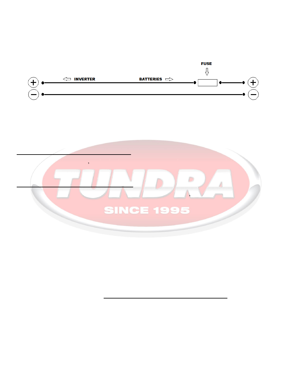 Dc fuse installation, Battery connections | Tundra HDi3000 User Manual | Page 11 / 19