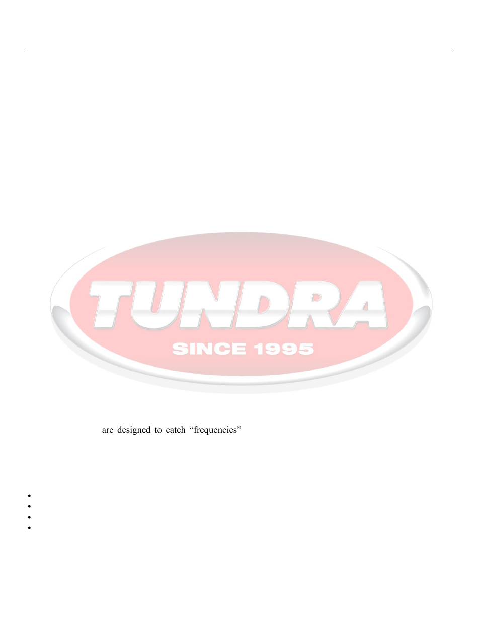 Operations, Operating limits, Trouble loads - television & cb radio interference | Tundra HDi3000 User Manual | Page 12 / 19