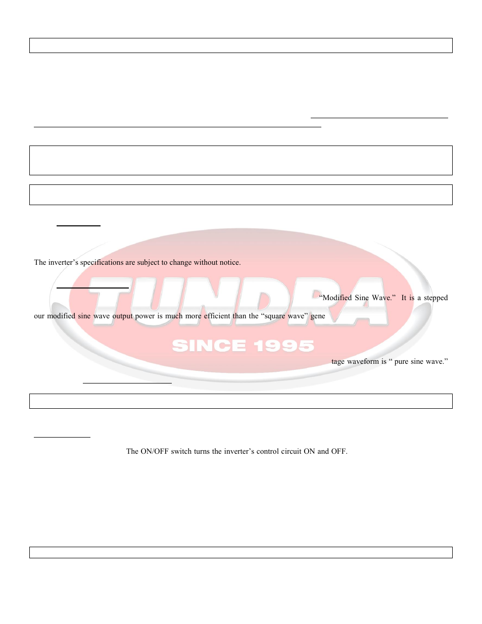 Introduction, Disclaimer, Output waveform | Front , rear panel & remote control, 1 introduction, 2 front , rear panel & remote control | Tundra HDI3024 User Manual | Page 3 / 14