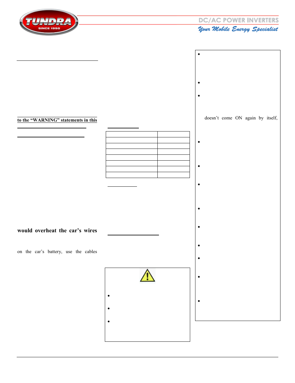 E 350 | Tundra E150 User Manual | Page 2 / 3