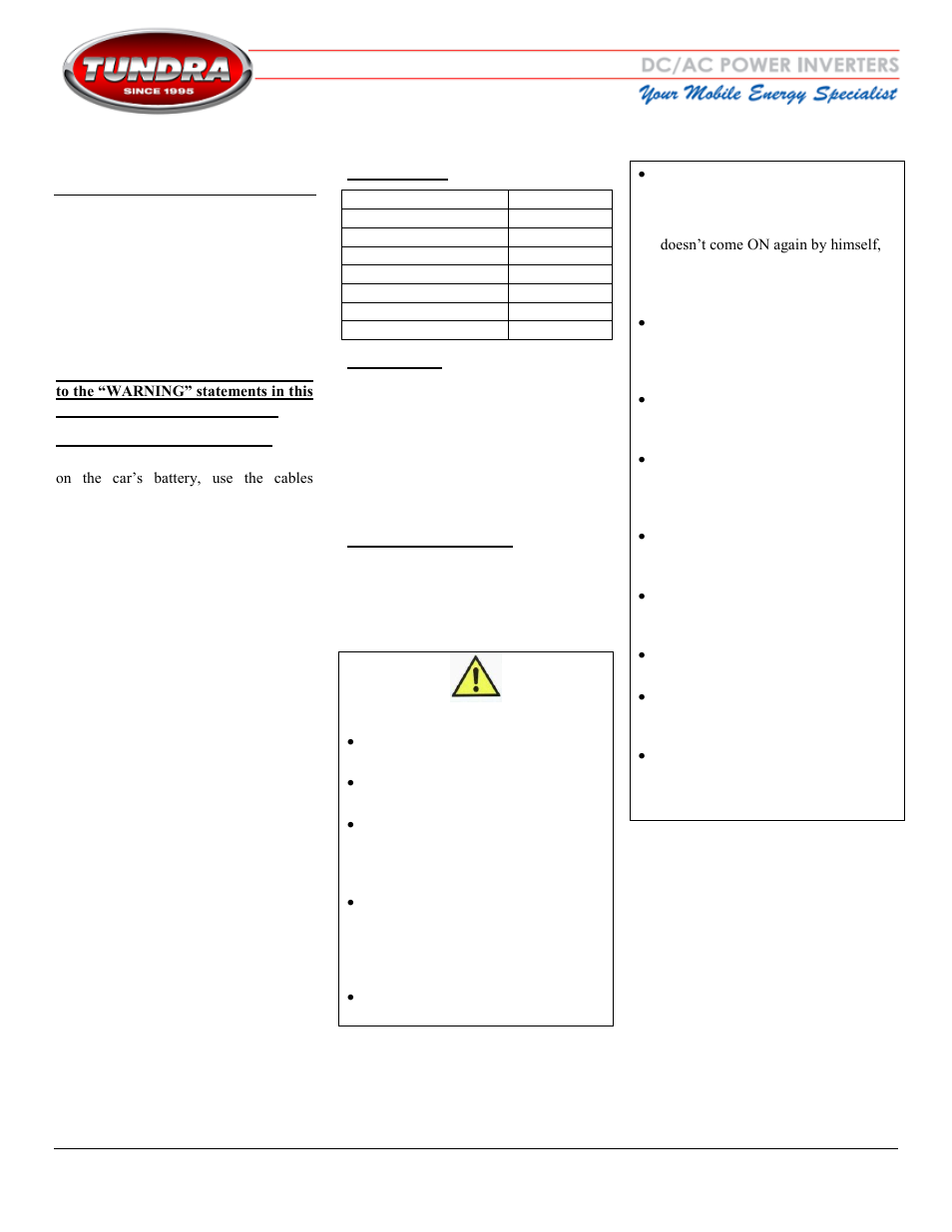 E 600 | Tundra E150 User Manual | Page 3 / 3