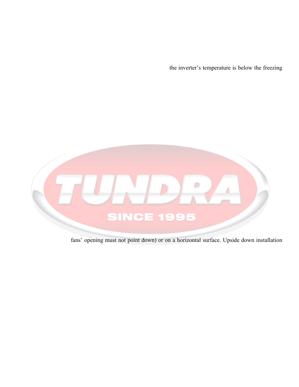 Mounting the inverter, Battery cables | Tundra HTS3000(T) User Manual | Page 19 / 29