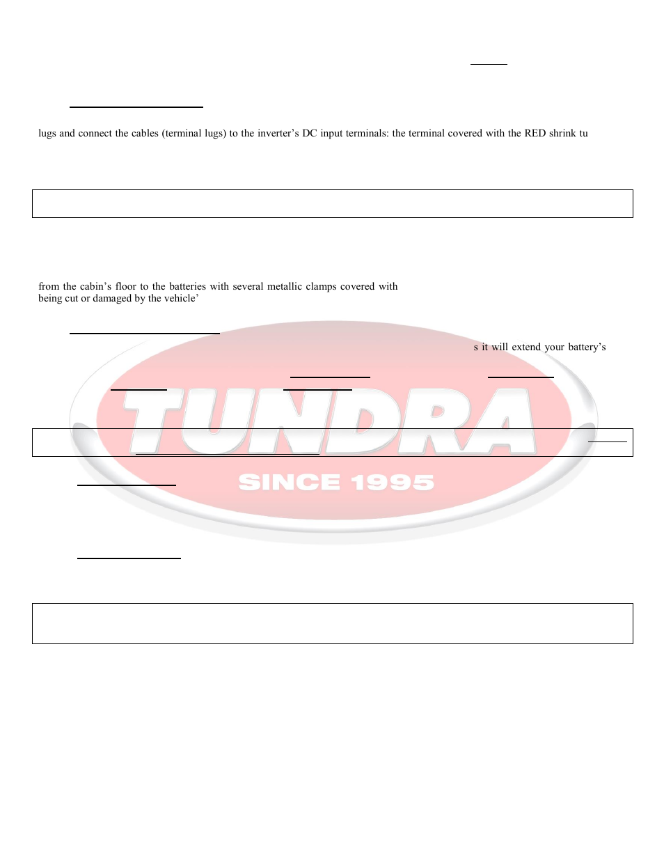 Connecting the inverter, Connection of the batteries, Positive terminal | Negative terminal | Tundra HTS3000(T) User Manual | Page 7 / 29