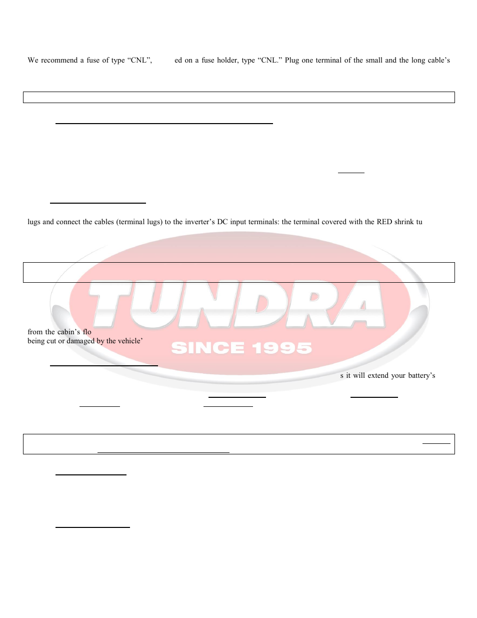 Connecting the inverter, Connection of the batteries, Positive terminal | Negative terminal | Tundra HTS3024 User Manual | Page 7 / 27