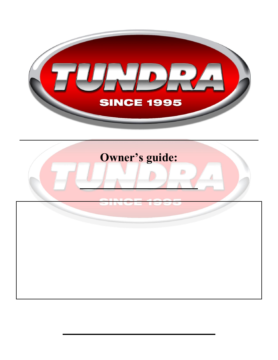 Tundra IBC2524 User Manual | 7 pages