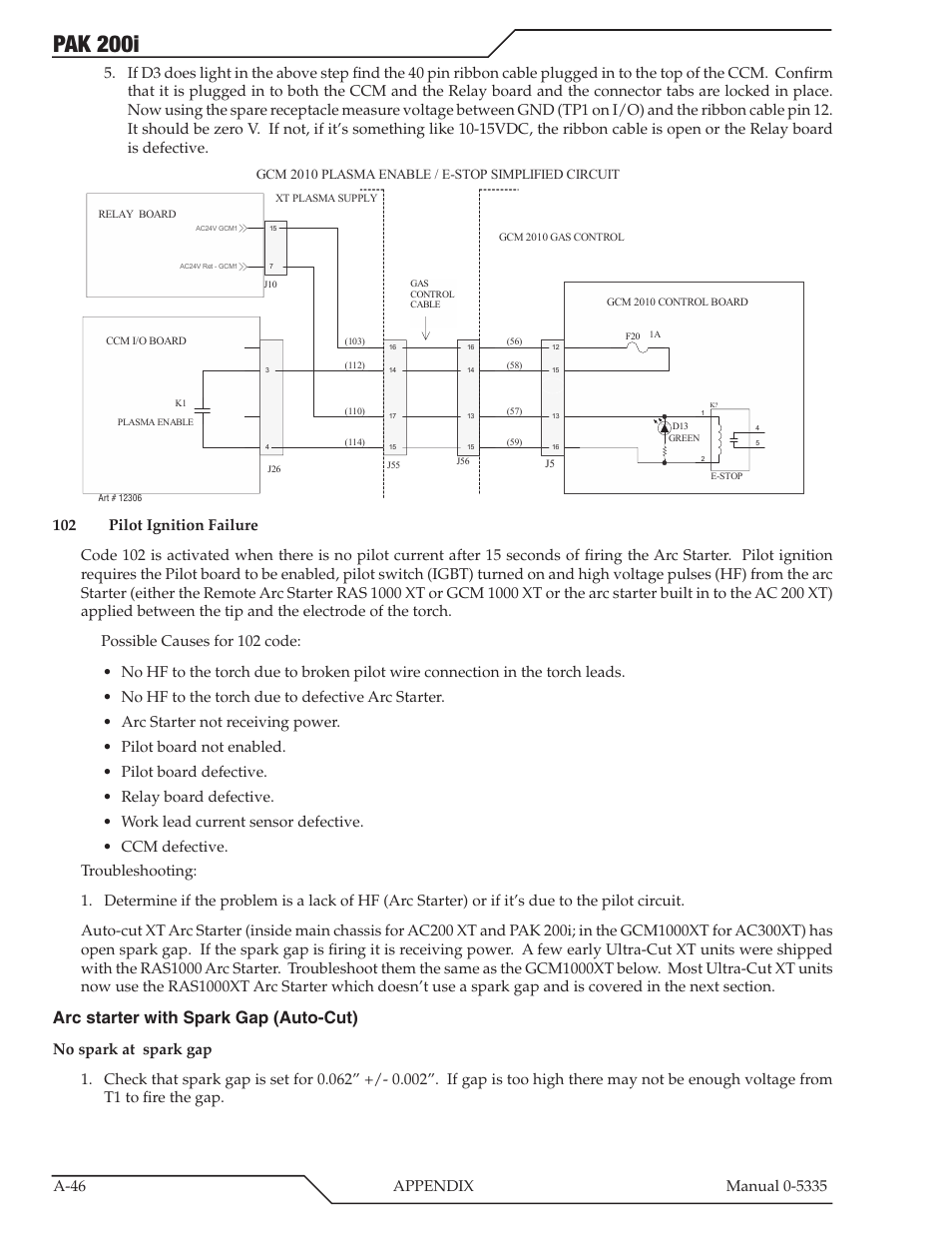 Pak 200i, Arc starter with spark gap (auto-cut) | Tweco PAK 200i User Manual | Page 126 / 160