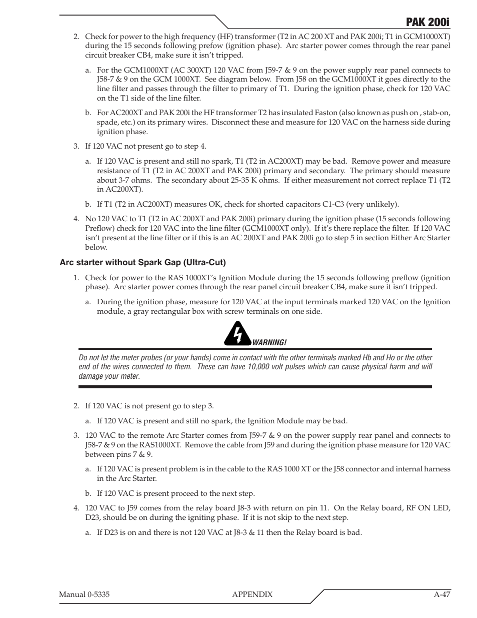 Pak 200i | Tweco PAK 200i User Manual | Page 127 / 160
