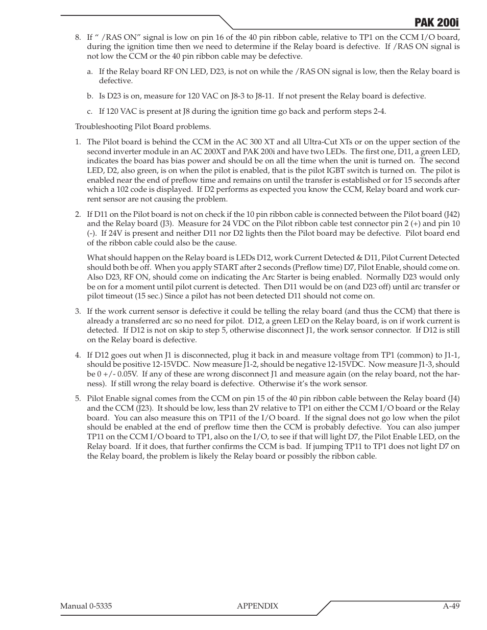 Pak 200i | Tweco PAK 200i User Manual | Page 129 / 160