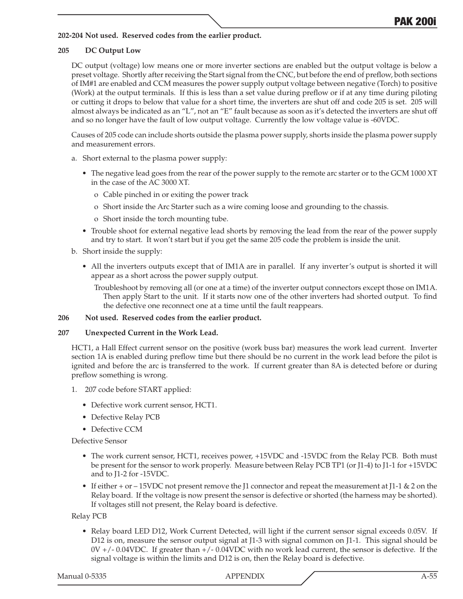 Pak 200i | Tweco PAK 200i User Manual | Page 135 / 160