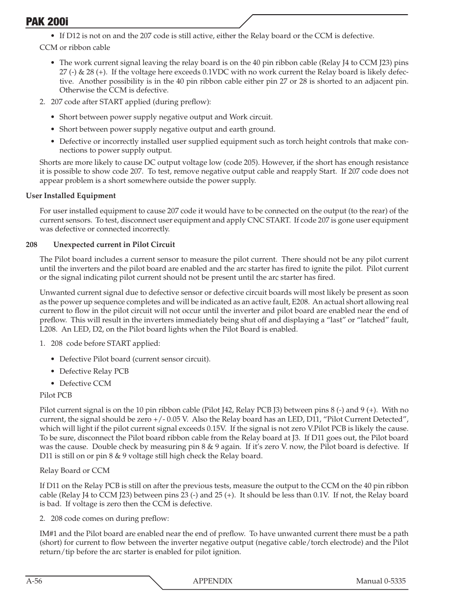 Pak 200i | Tweco PAK 200i User Manual | Page 136 / 160