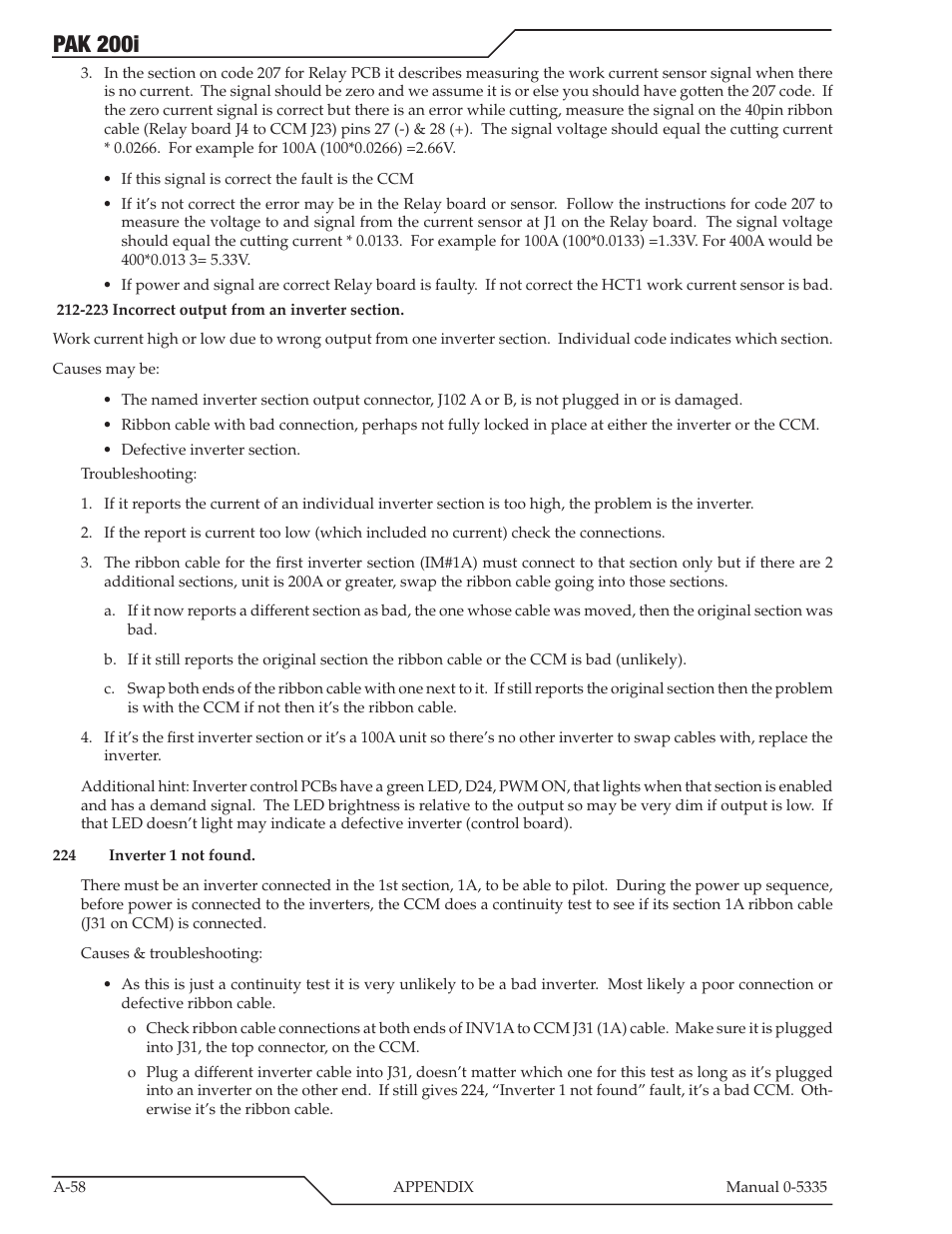 Pak 200i | Tweco PAK 200i User Manual | Page 138 / 160