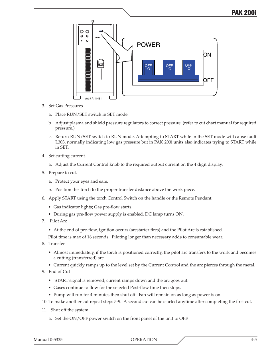 Pak 200i, Power | Tweco PAK 200i User Manual | Page 43 / 160