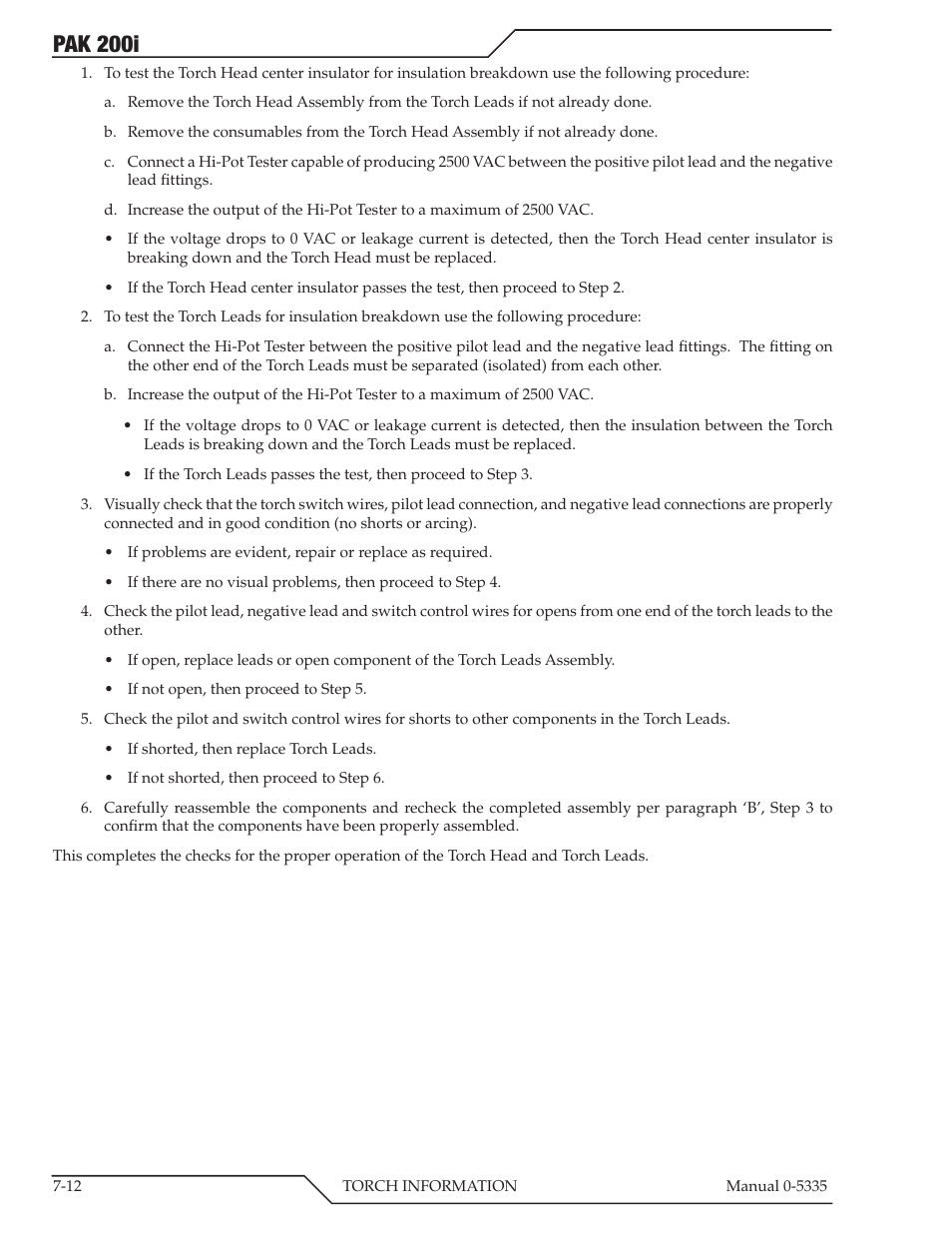 Pak 200i | Tweco PAK 200i User Manual | Page 80 / 160