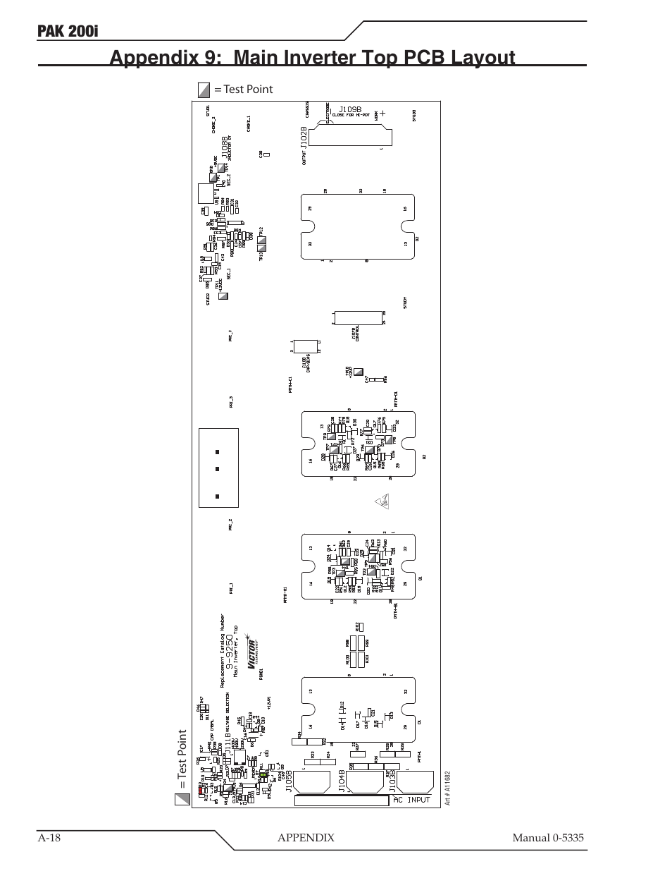 Appendix 9: main inverter top pcb layout, Pak 200i | Tweco PAK 200i User Manual | Page 98 / 160