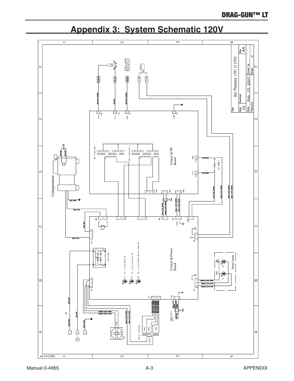 Appendix 3: system schematic 120v, Drag-gun™ lt | Tweco 15C Drag-Gun LT User Manual | Page 29 / 32