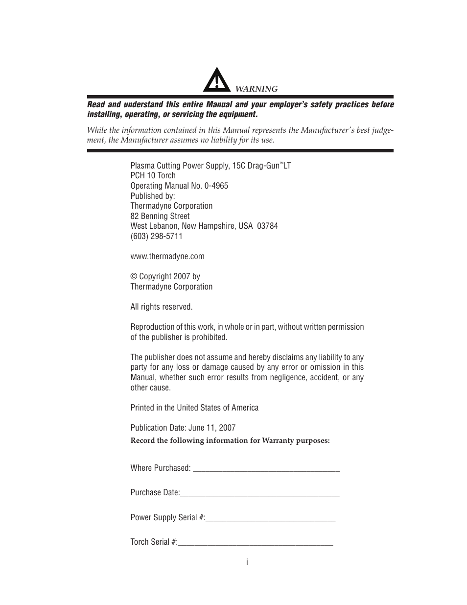 Tweco 15C Drag-Gun LT User Manual | Page 3 / 32