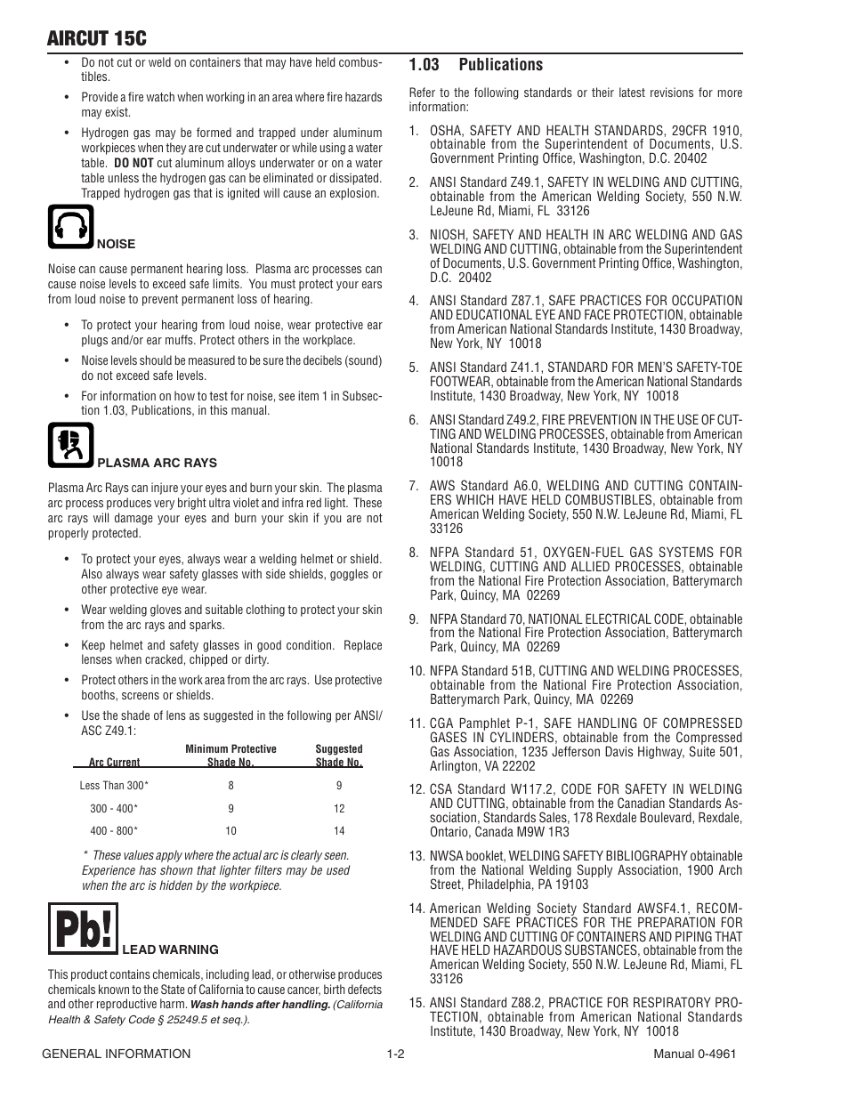 03 publications, Publications -2, Aircut 15c | Tweco AirCut 15C User Manual | Page 8 / 36