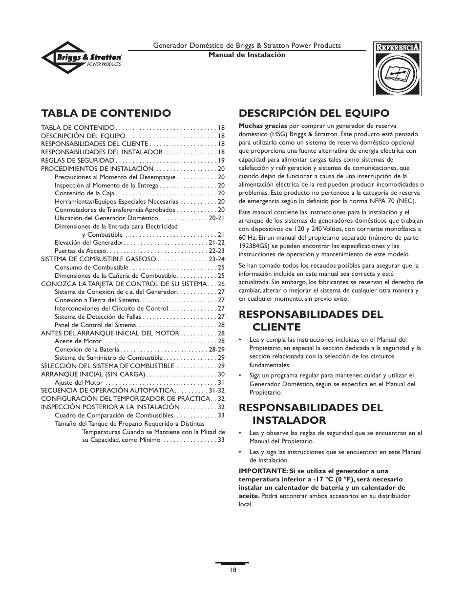 Briggs & Stratton 01938-0 User Manual | Page 18 / 48