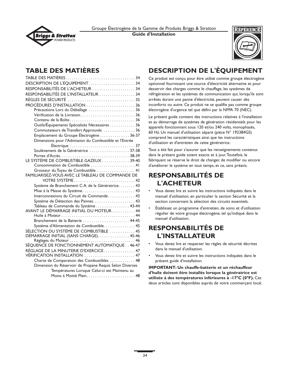 Briggs & Stratton 01938-0 User Manual | Page 34 / 48