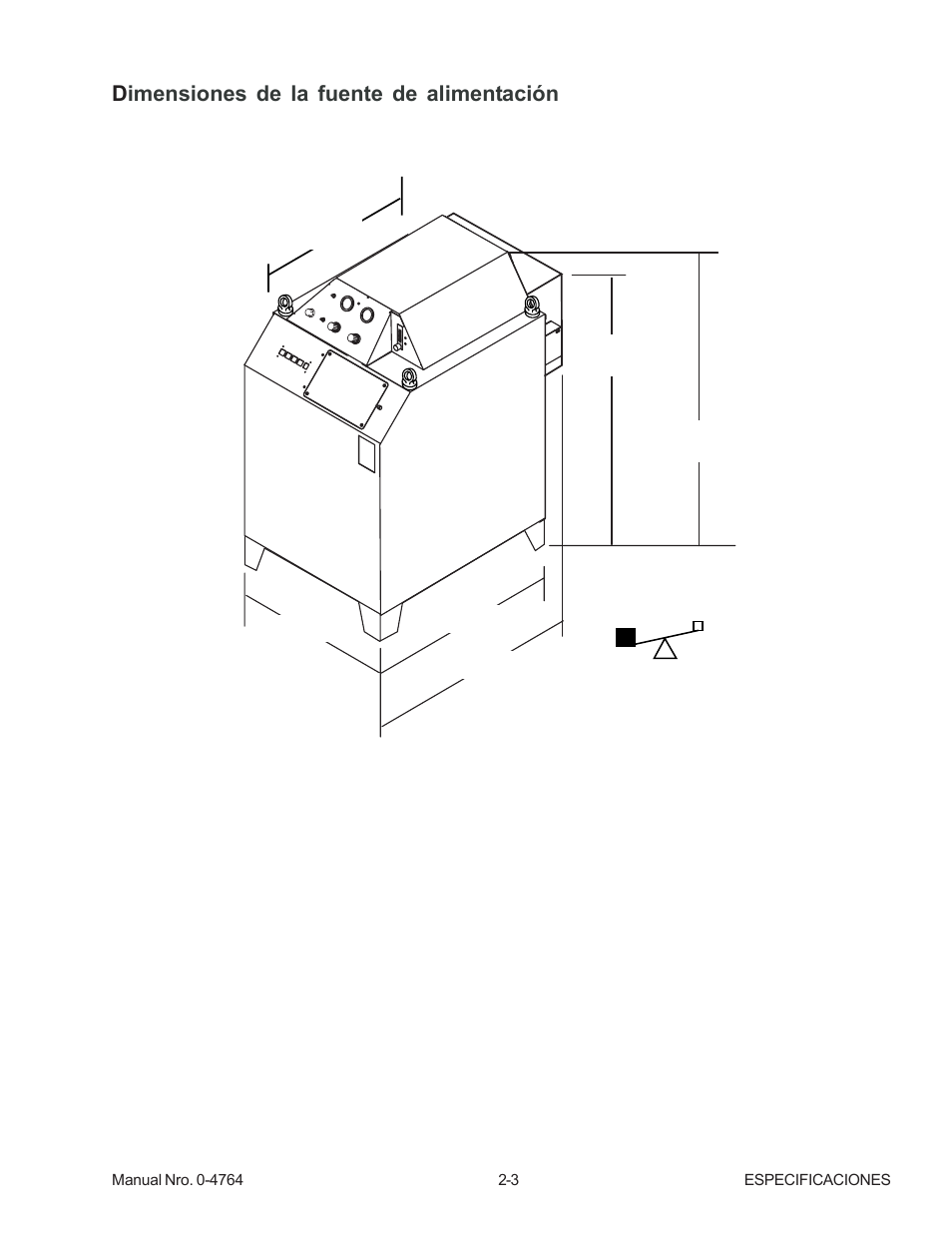 Dimensiones de la fuente de alimentación | Tweco 100 Auto-Cut User Manual | Page 15 / 104
