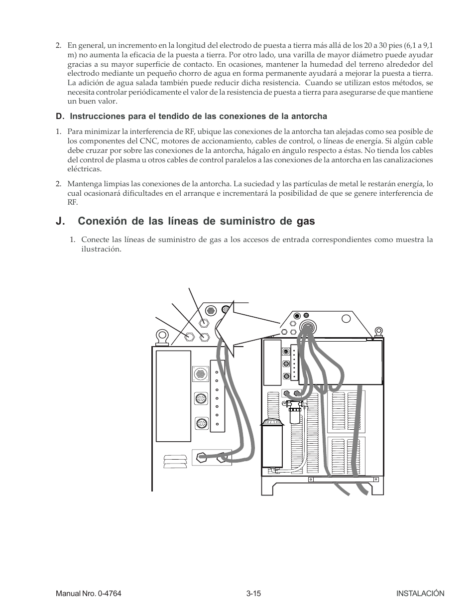 J. conexión de las líneas de suministro de gas | Tweco 100 Auto-Cut User Manual | Page 35 / 104