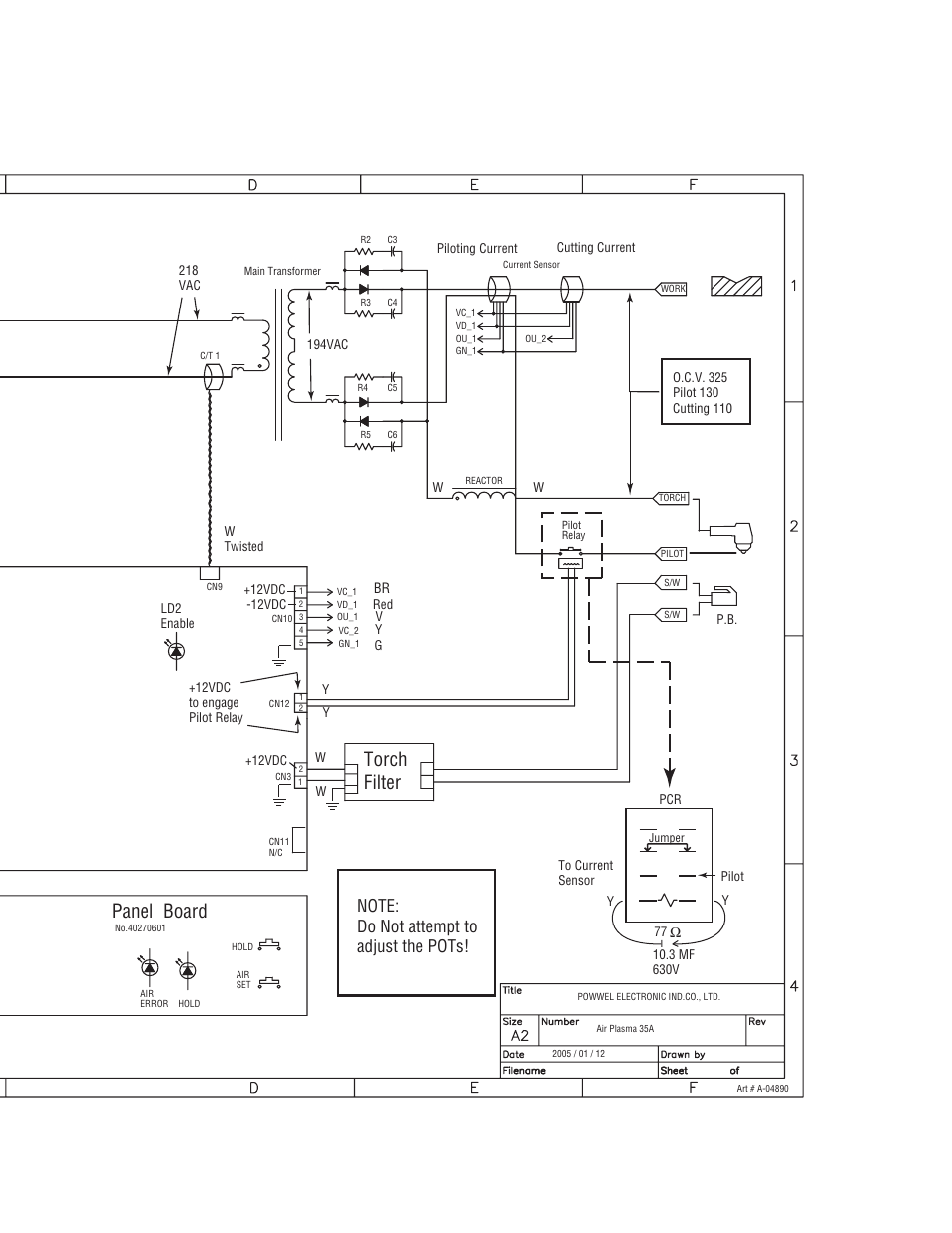 Torch filter, Panel board | Tweco C-35A CUTSKILL User Manual | Page 31 / 36