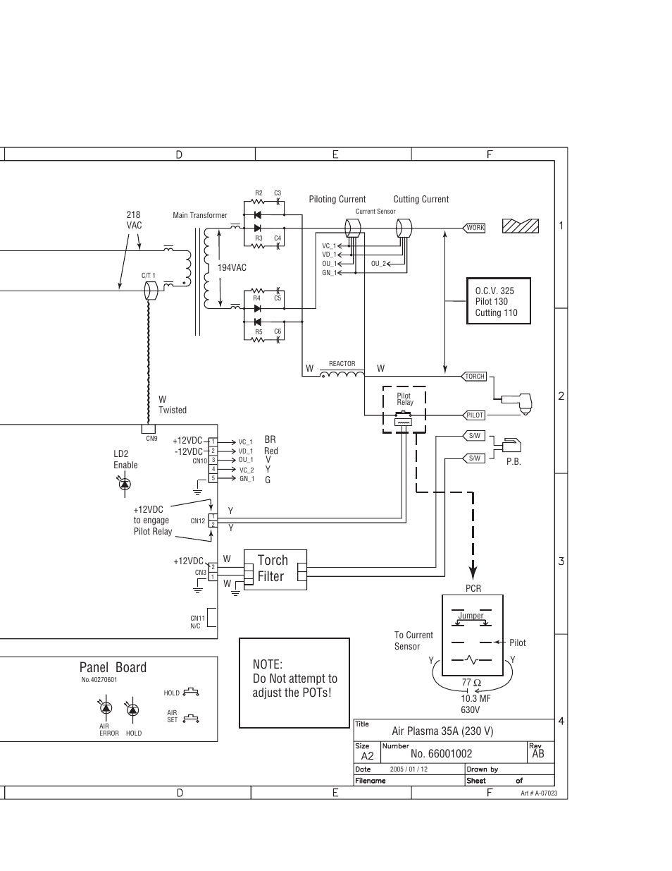 Torch filter, Panel board | Tweco C-35A CUTSKILL User Manual | Page 33 / 36