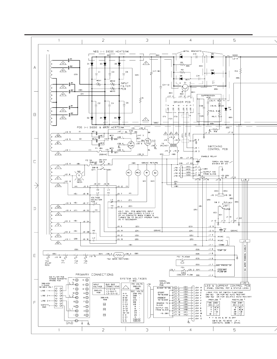 Appendix 13: system schematic - rev 'b' or earlier | Tweco 6000 CE Merlin User Manual | Page 74 / 78