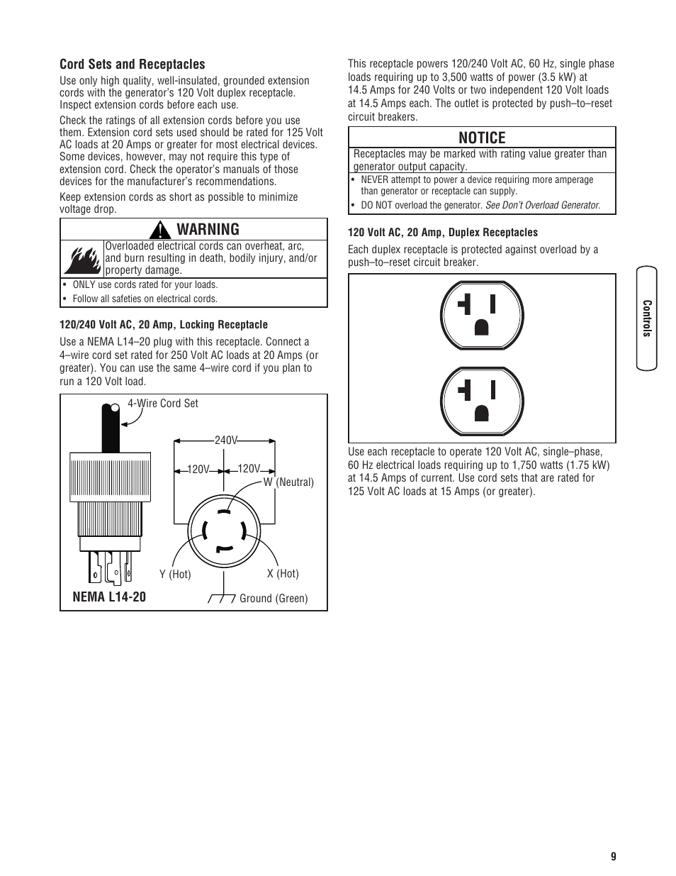 System groun, System ground, Warning | Notice | Briggs & Stratton 3500 Watt User Manual | Page 11 / 48