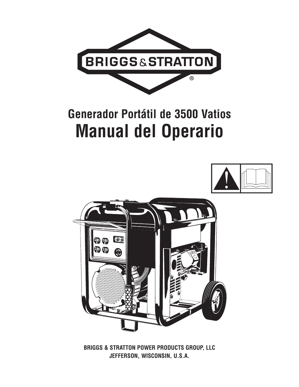 Specifications, Manual del operario, Generador portátil de 3500 vatios | Briggs & Stratton 3500 Watt User Manual | Page 25 / 48