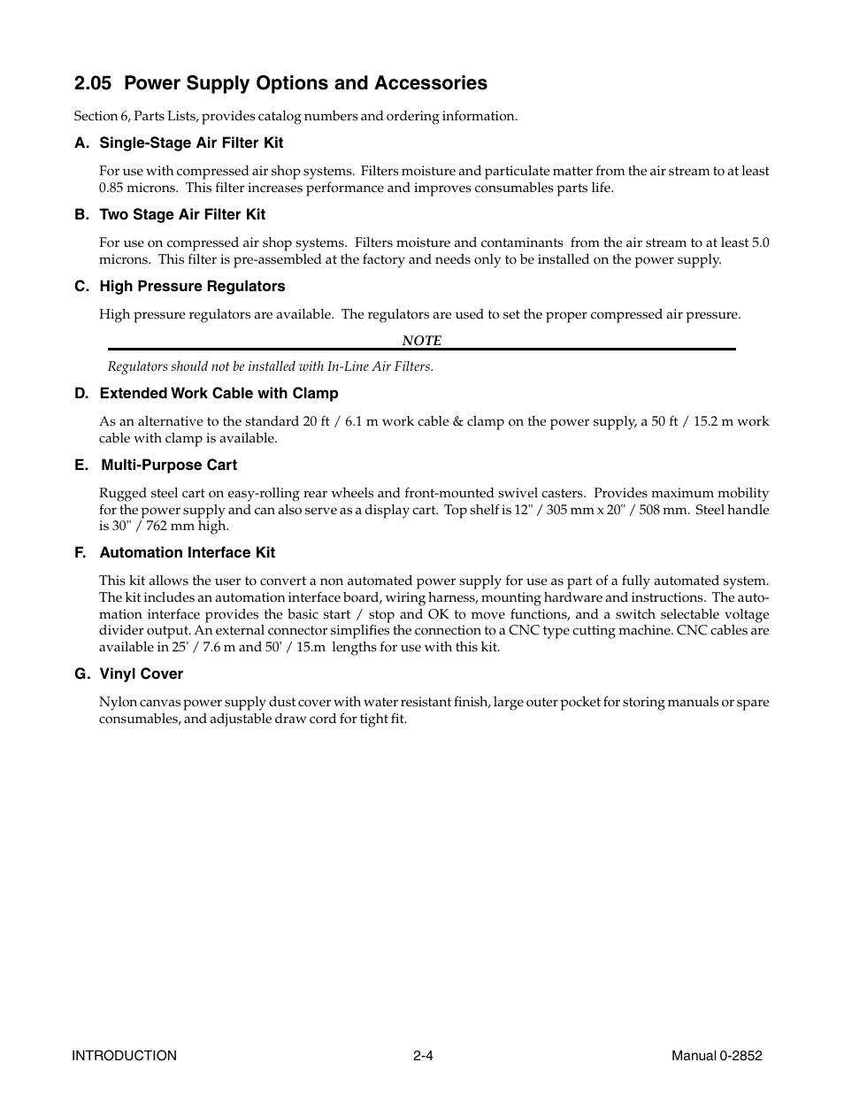 05 power supply options and accessories | Tweco CutMaster 101 User Manual | Page 16 / 62