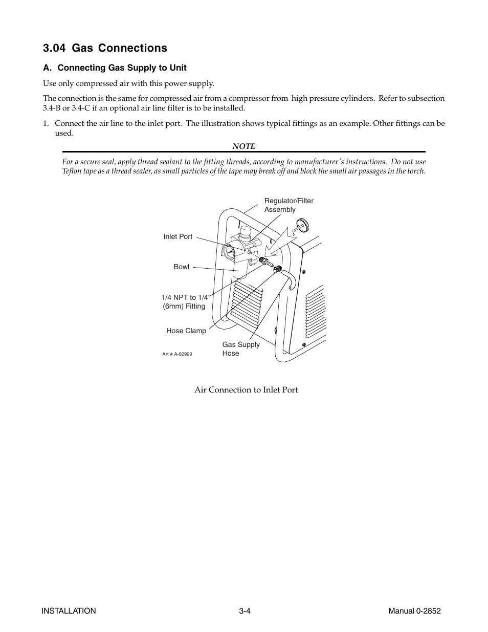 04 gas connections | Tweco CutMaster 101 User Manual | Page 20 / 62