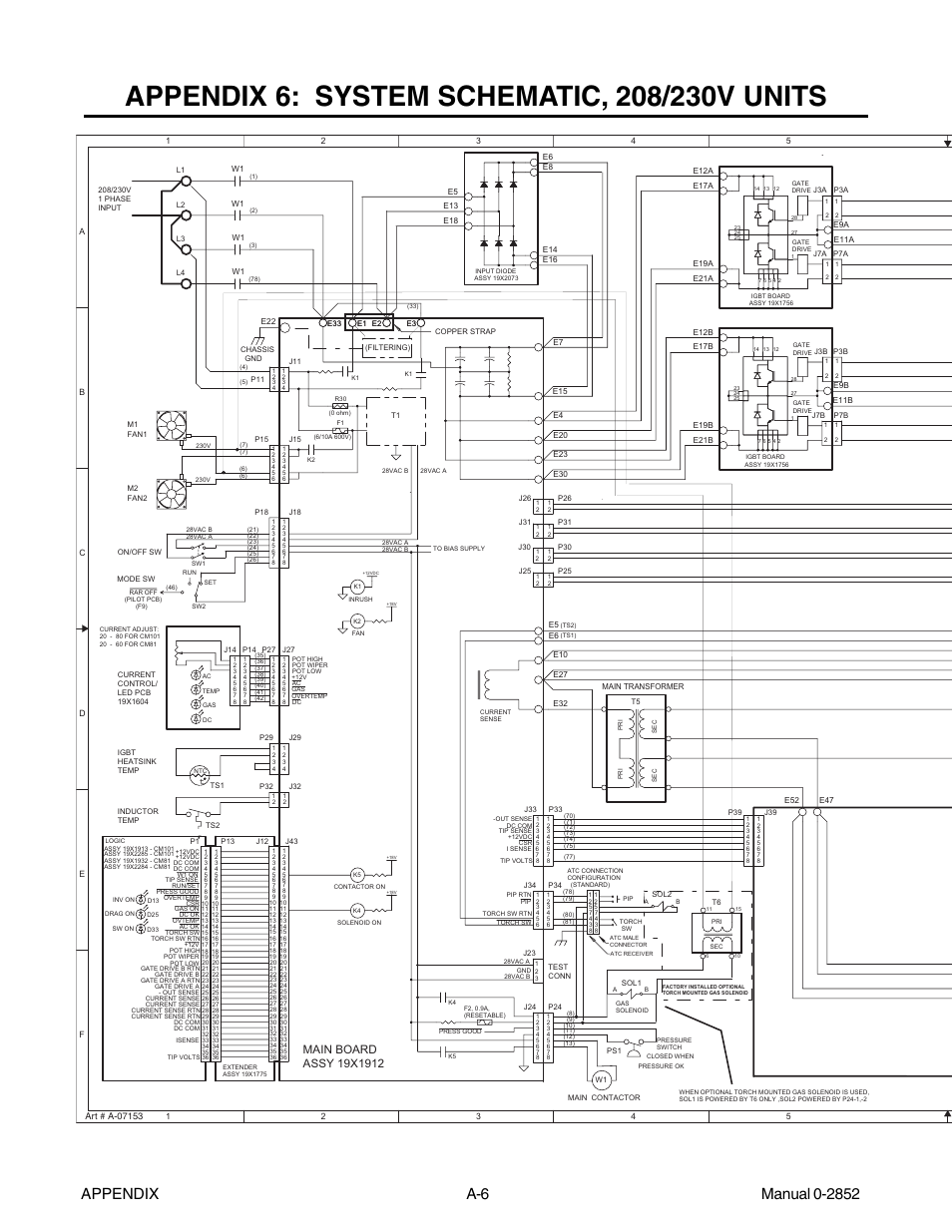Appendix 6: system schematic, 208/230v units | Tweco CutMaster 101 User Manual | Page 54 / 62