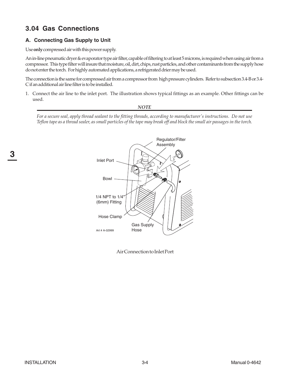 04 gas connections, 04 gas connections -4 | Tweco CutMaster 101 with SL100SV User Manual | Page 28 / 172