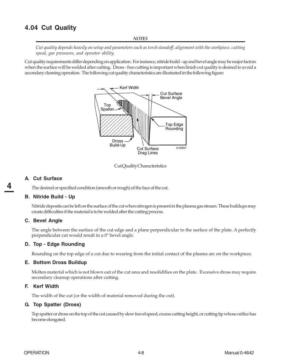 04 cut quality, 04 cut quality -8 | Tweco CutMaster 101 with SL100SV User Manual | Page 48 / 172