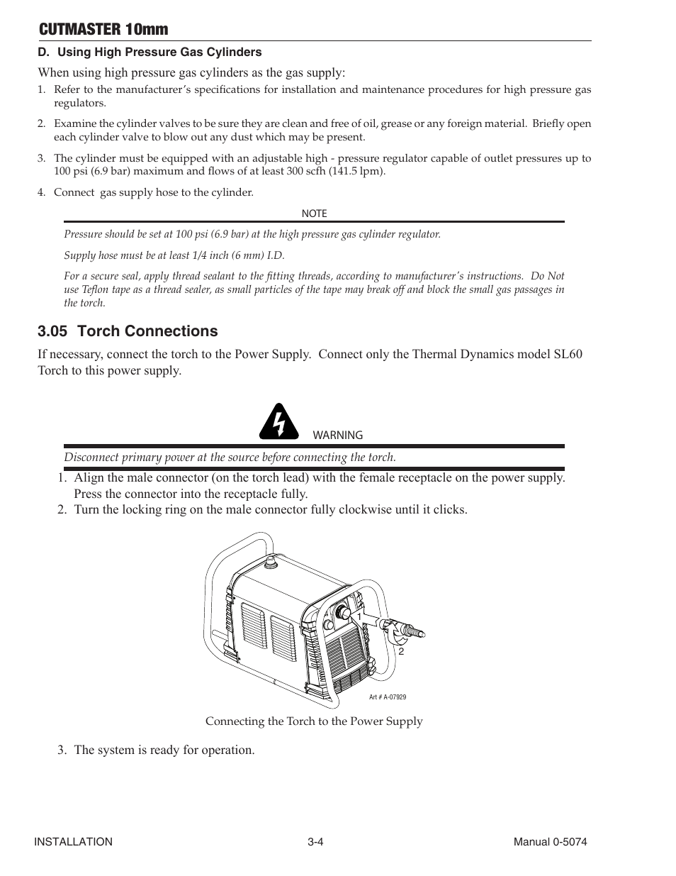 05 torch connections, Cutmaster 10mm | Tweco CutMaster 10mm User Manual | Page 26 / 66