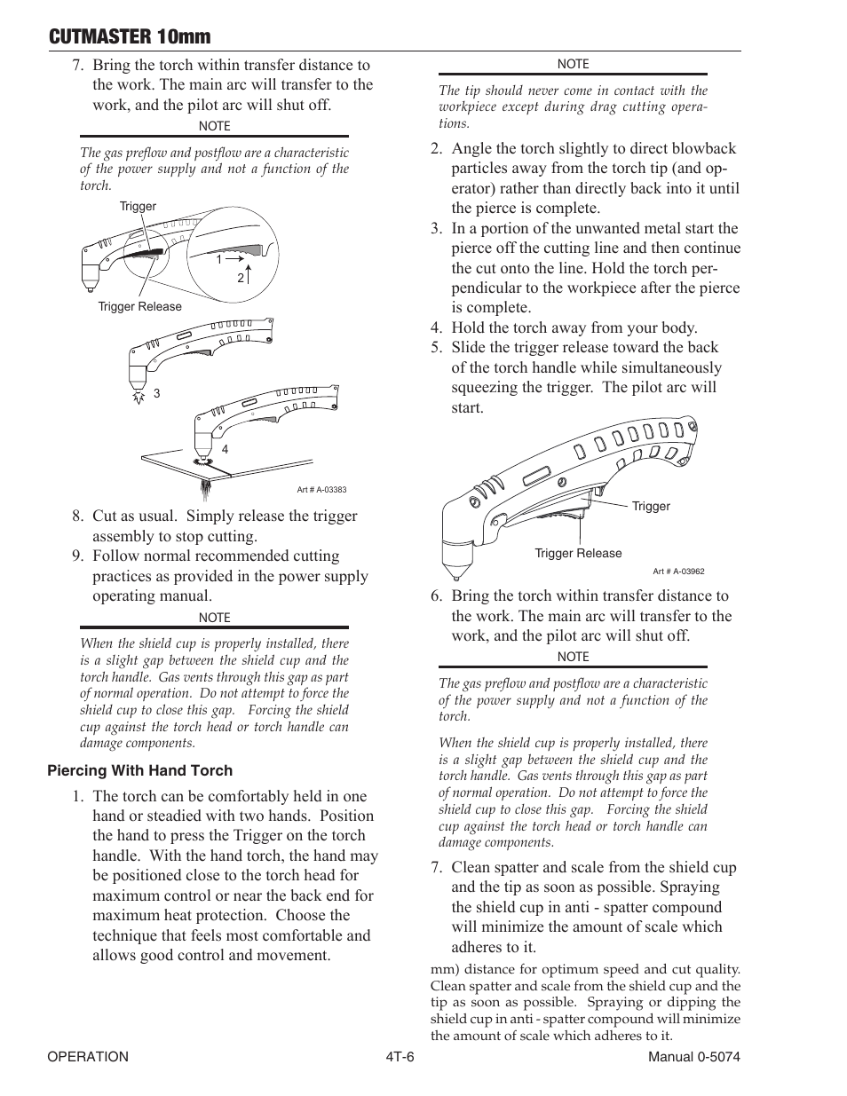 Cutmaster 10mm | Tweco CutMaster 10mm User Manual | Page 40 / 66