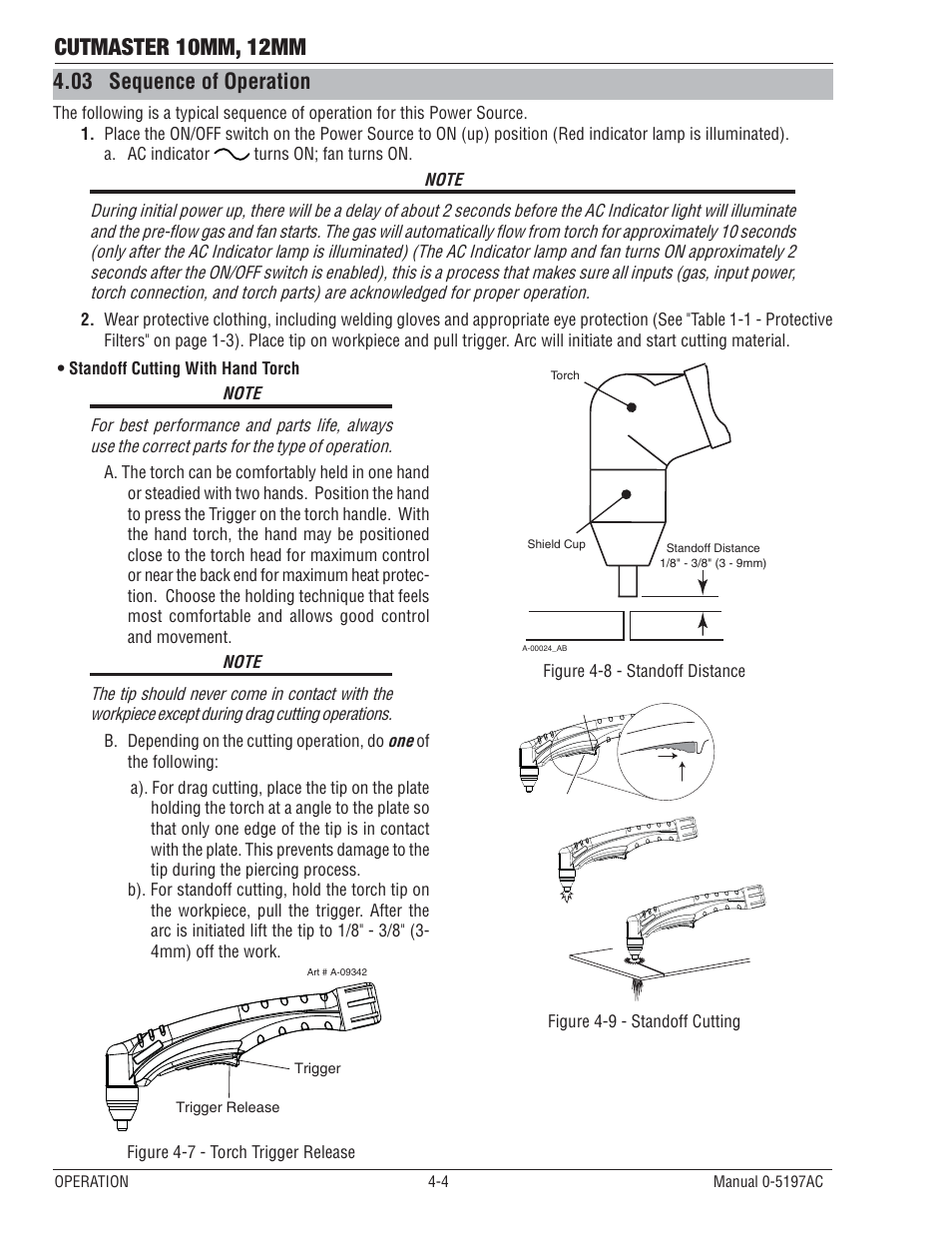 Cutmaster 10mm, 12mm, 03 sequence of operation | Tweco CutMaster 10mm-12mm User Manual | Page 26 / 44