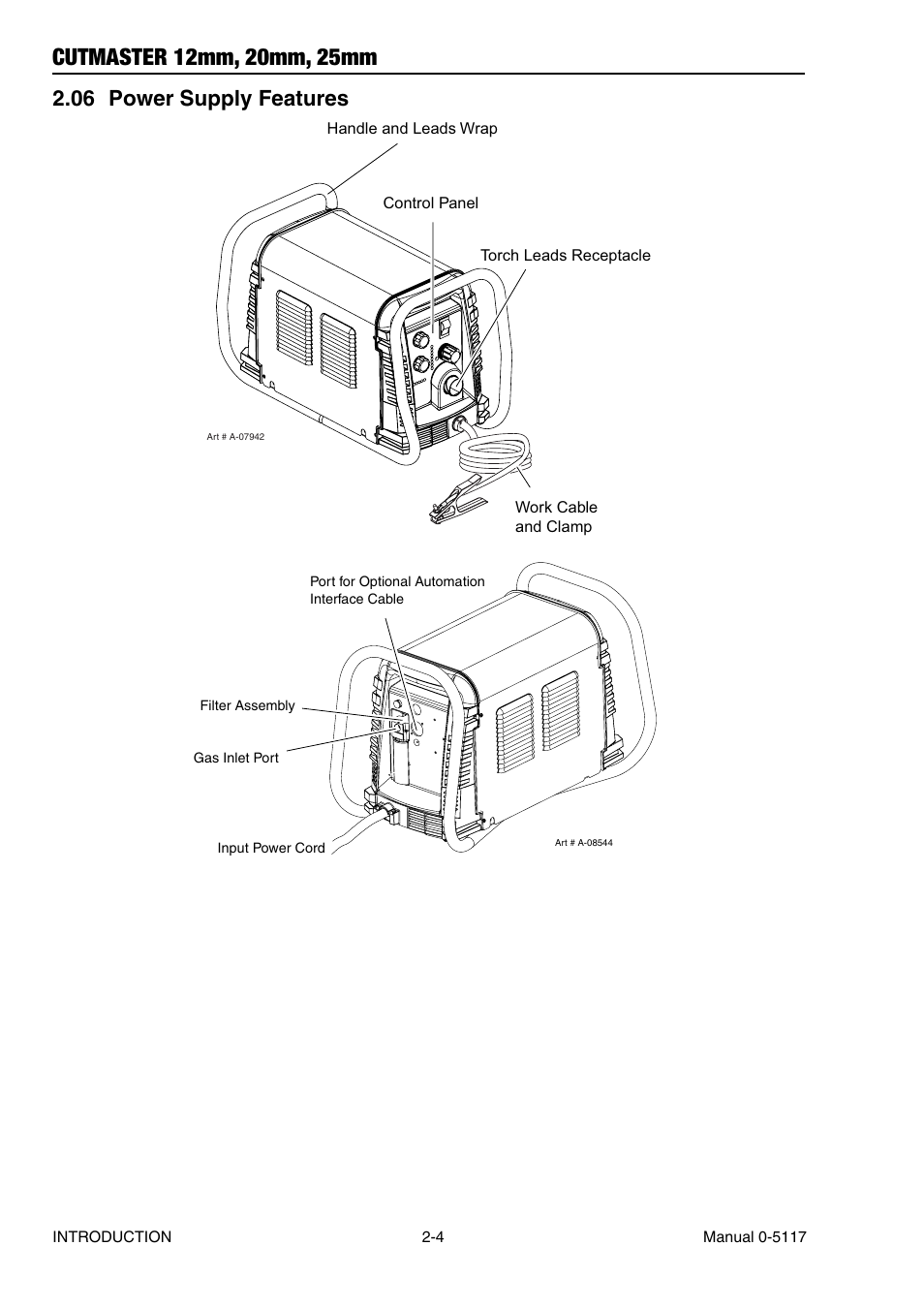 06 power supply features, Power supply features -4 | Tweco CutMaster 12mm-20mm-25mm User Manual | Page 18 / 80