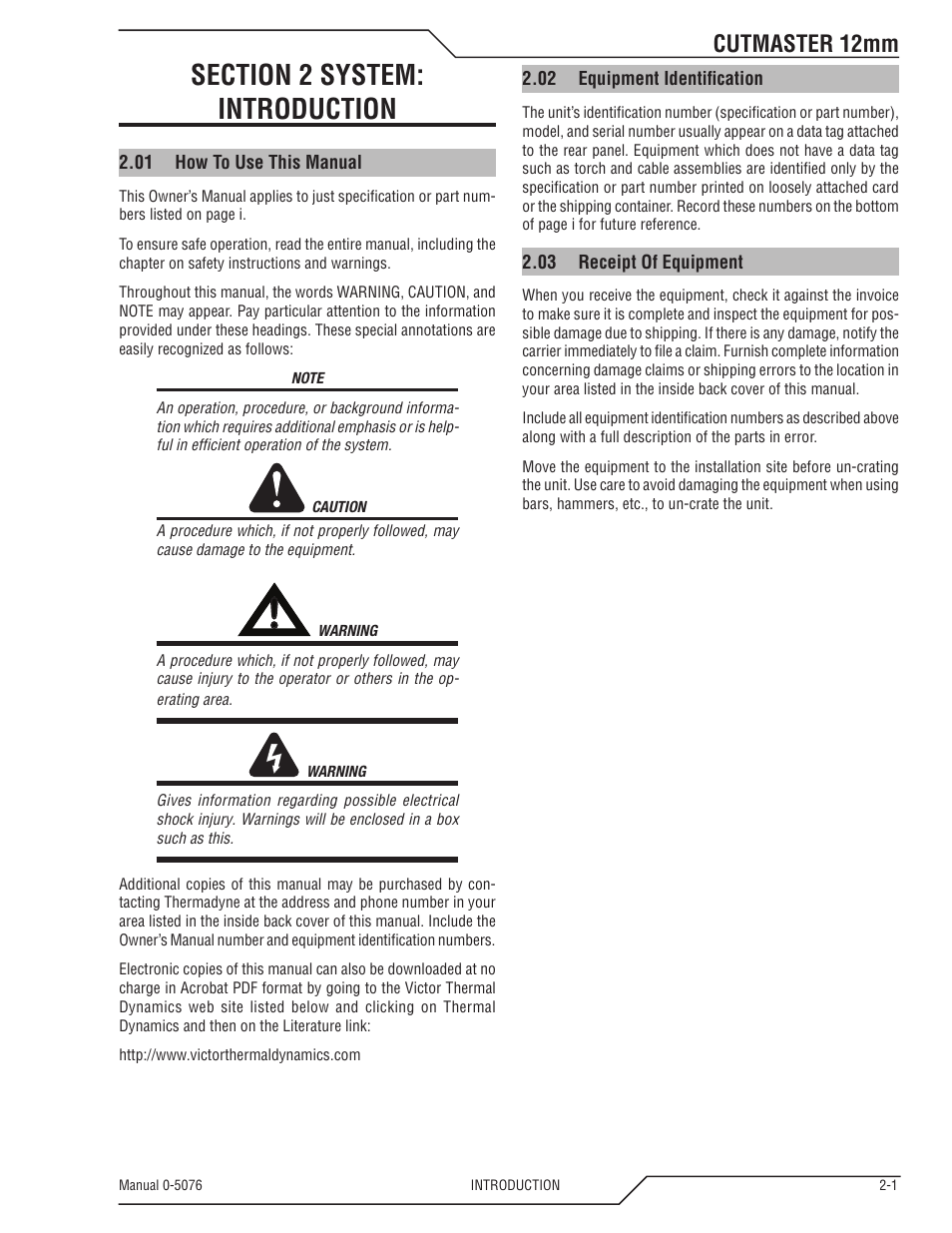 Cutmaster 12mm | Tweco CutMaster 12mm User Manual | Page 15 / 76