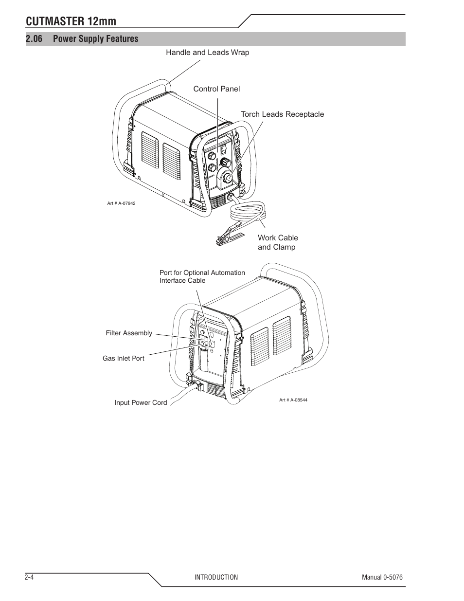 Cutmaster 12mm, 06 power supply features | Tweco CutMaster 12mm User Manual | Page 18 / 76