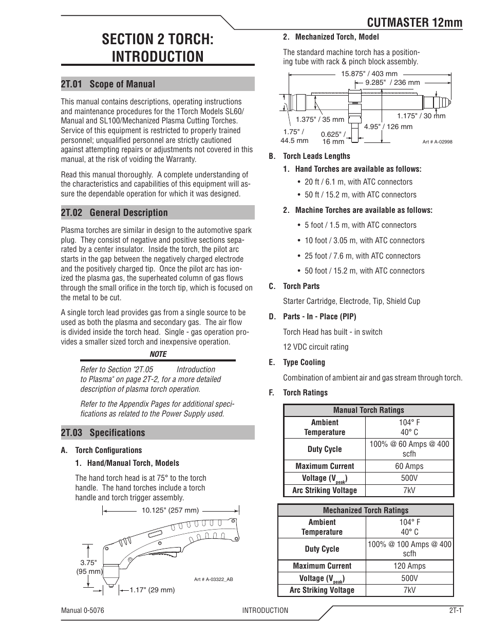 Cutmaster 12mm | Tweco CutMaster 12mm User Manual | Page 19 / 76