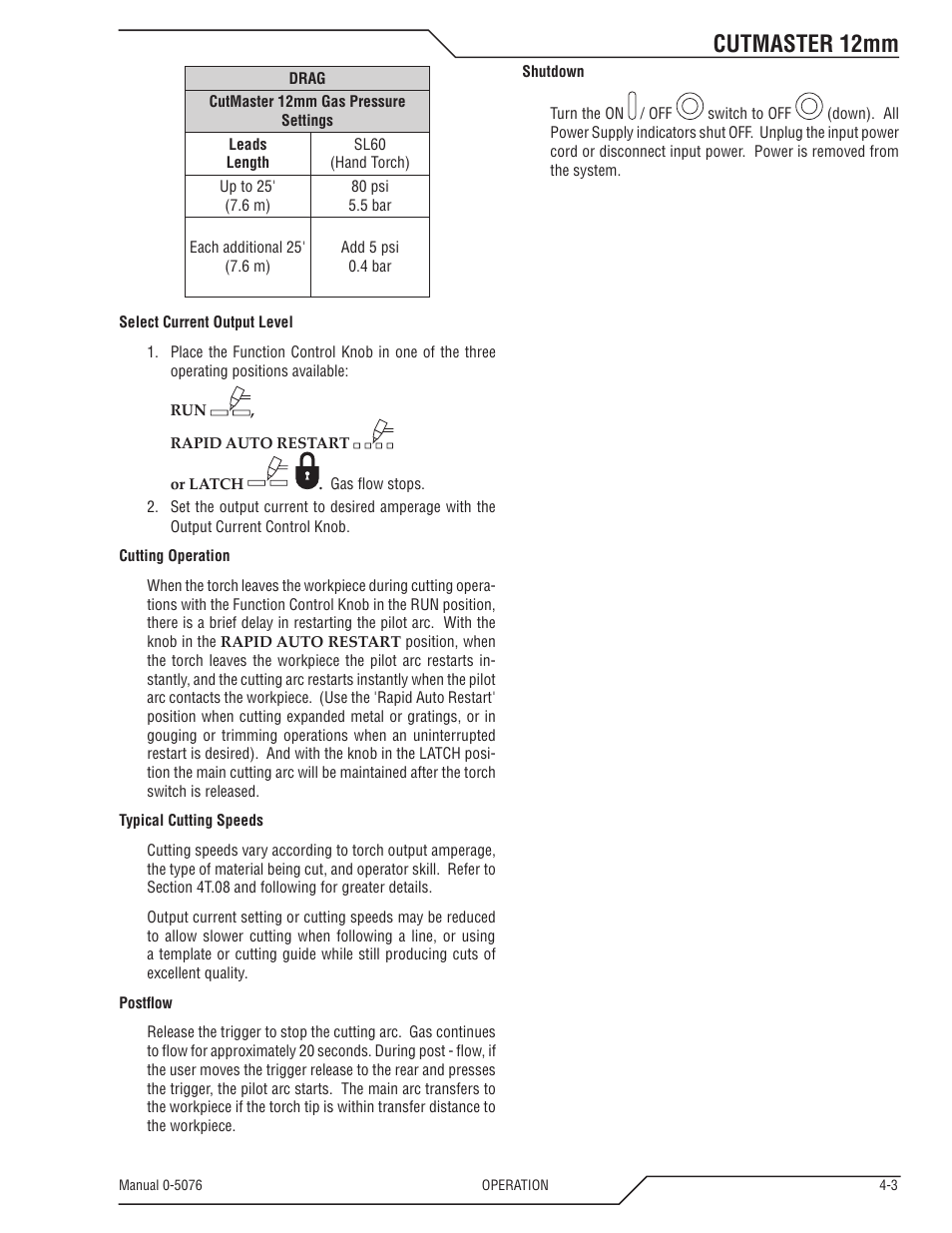 Cutmaster 12mm | Tweco CutMaster 12mm User Manual | Page 31 / 76