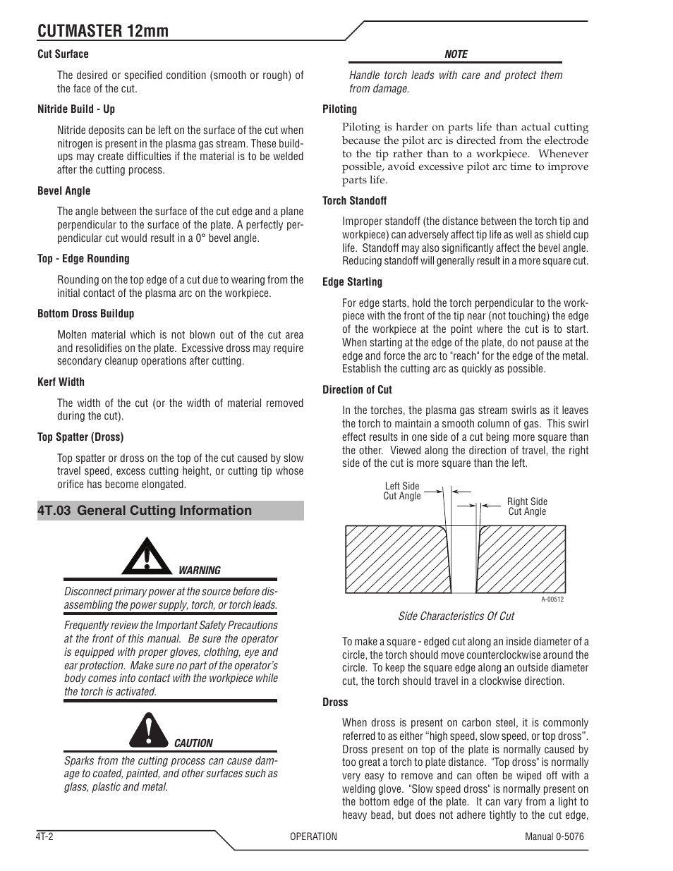 Cutmaster 12mm | Tweco CutMaster 12mm User Manual | Page 34 / 76