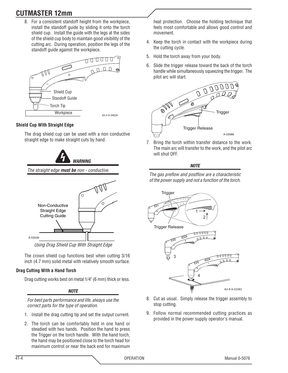 Cutmaster 12mm | Tweco CutMaster 12mm User Manual | Page 36 / 76