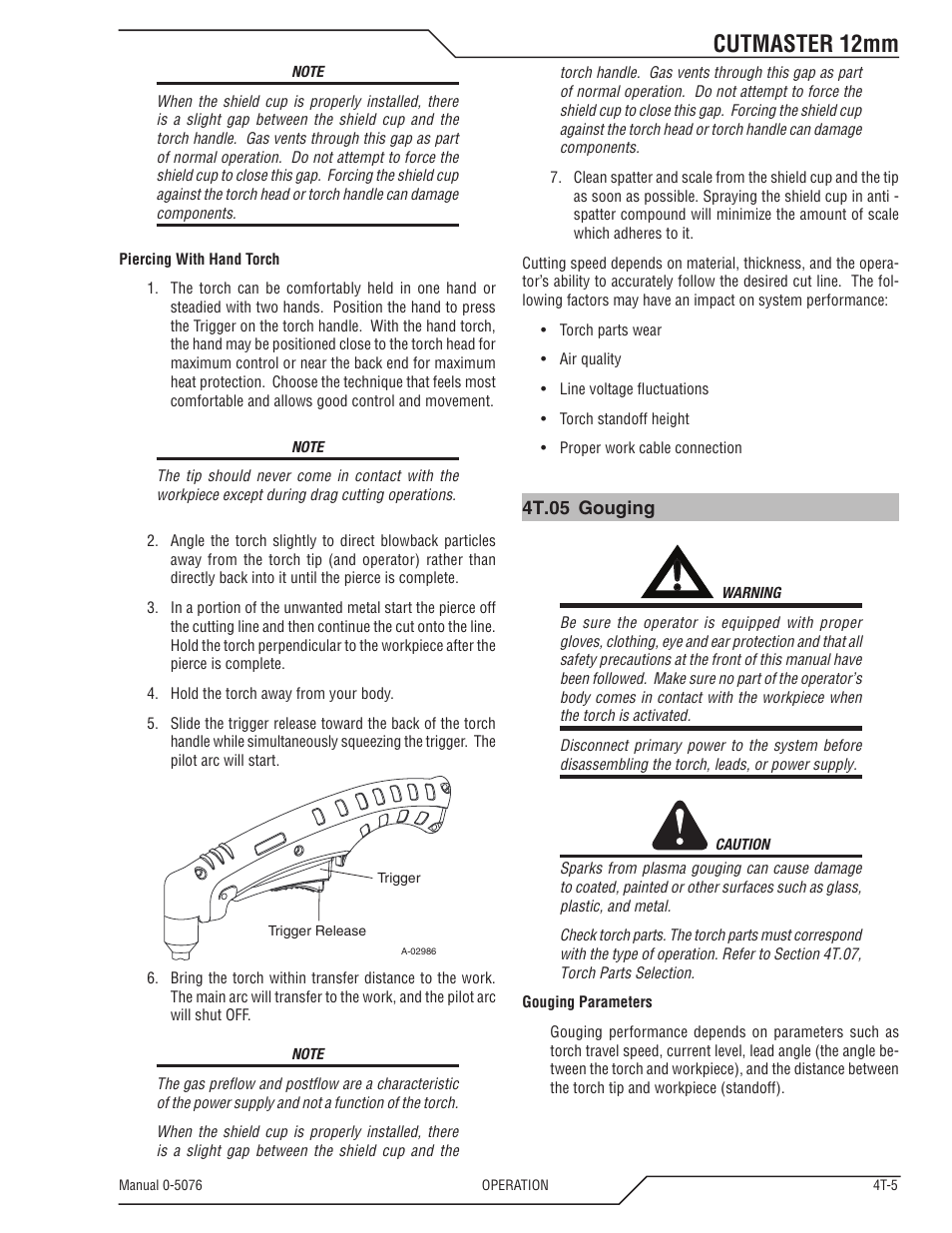 Cutmaster 12mm | Tweco CutMaster 12mm User Manual | Page 37 / 76